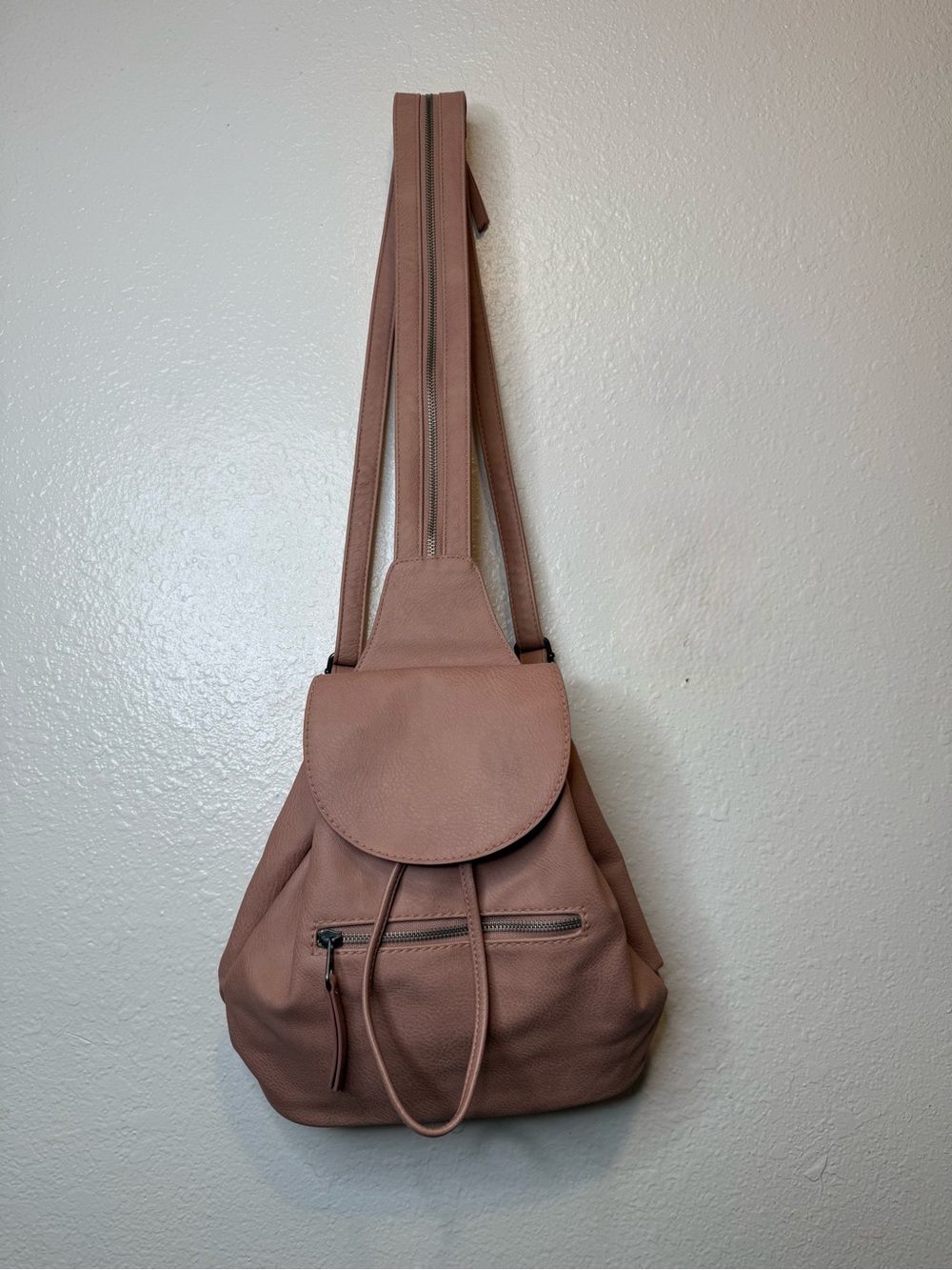 Universal Thread Dusty Rose Pink Faux Leather Convertible Backpack/Crossbody Bag